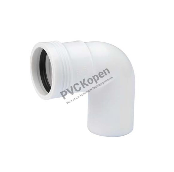 Laag Inloggegevens Dhr Pp bocht 90graden mof / spie 32mm wit - PVCkopen.nl