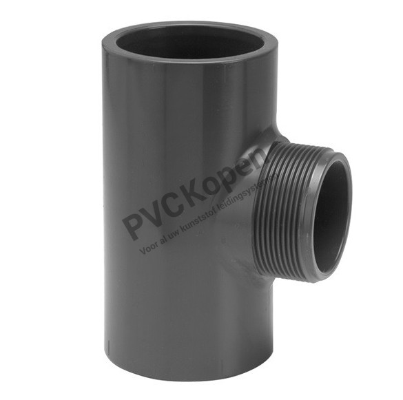PVC HD T-STUK     50 x 1½'' buitendraad x 50     PN 10    *VDL*